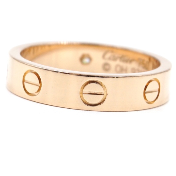 1p Diamond 18k Love 3.5mm Wide Size 50 5.5 Ring - Picture 3 of 8